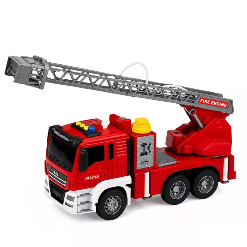 LEAN TOYS Fire Truck with Boom, Water Pouring Function, Lights and Sounds