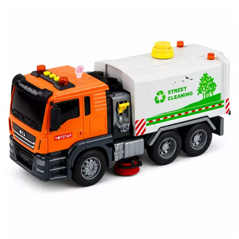 LEAN TOYS Street Sweeper Truck with Water Spray System, Lights & Sound