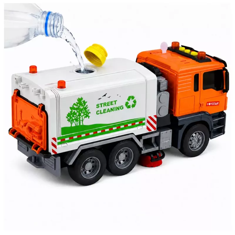 LEAN TOYS Street Sweeper Truck with Water Spray System, Lights & Sound
