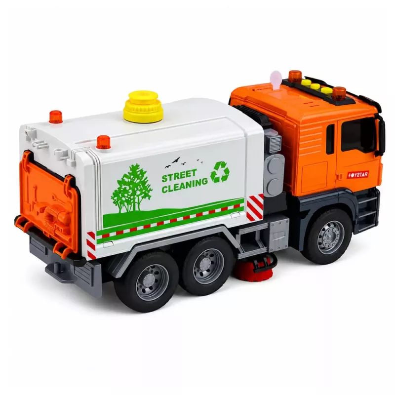 LEAN TOYS Street Sweeper Truck with Water Spray System, Lights & Sound