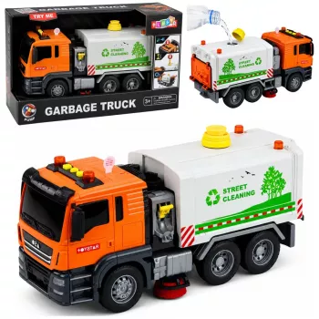 LEAN TOYS Street Sweeper Truck with Water Spray System, Lights & Sound