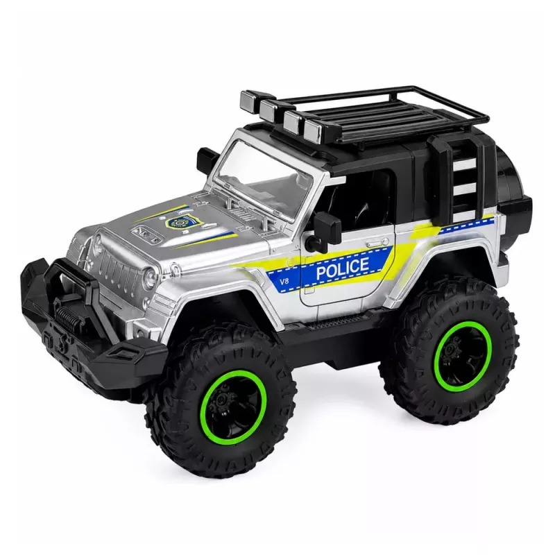 LEAN TOYS Police Off-road Vehicle Horse Trailer Lights Sounds Set