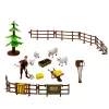 LEAN TOYS Farm Set with Tractor, Stable, Silo, Figures, Animals, Tools - 49 Pieces