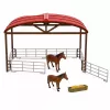 LEAN TOYS Farm Set with Tractor, Stable, Silo, Figures, Animals, Tools - 49 Pieces