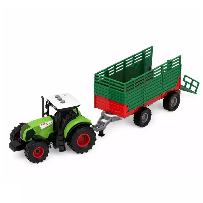 LEAN TOYS Farm Set with Tractor, Windmill, Stable, Trailer and Animal Figures, 45 Pieces