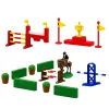 LEAN TOYS Set Farm Horse Stud Obstacle Course Stable Horses Figures 26 pcs.