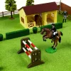 LEAN TOYS Set Farm Horse Stud Obstacle Course Stable Horses Figures 26 pcs.