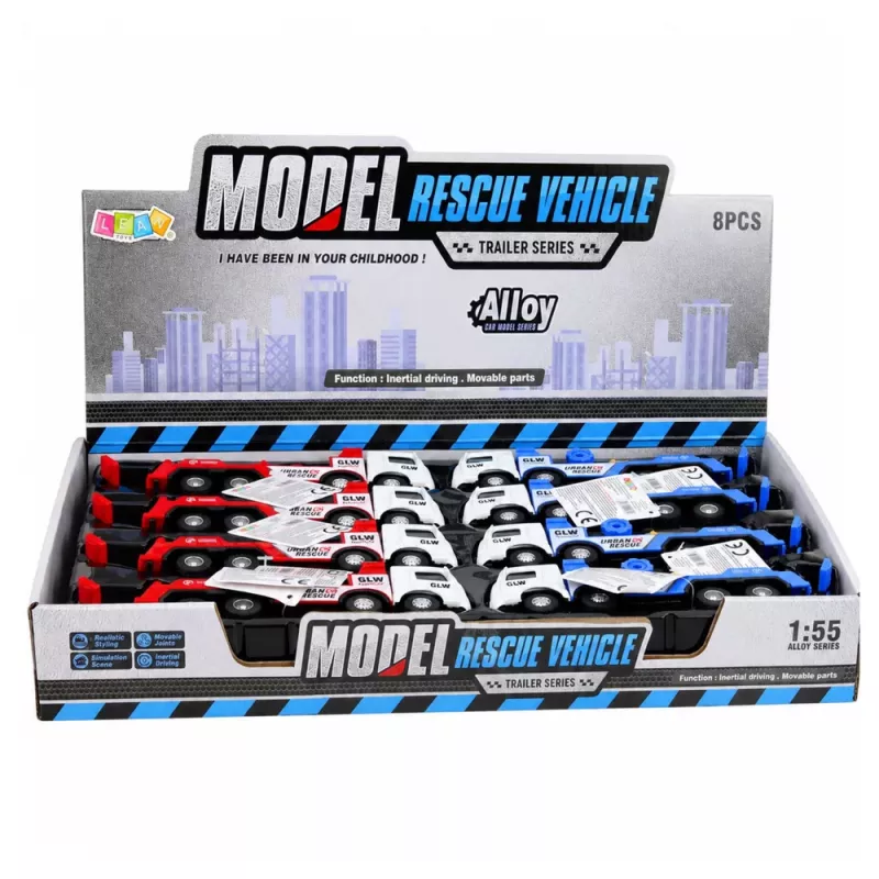 LEAN TOYS Boom Truck Metal Cab Adjustable Hook 1:55