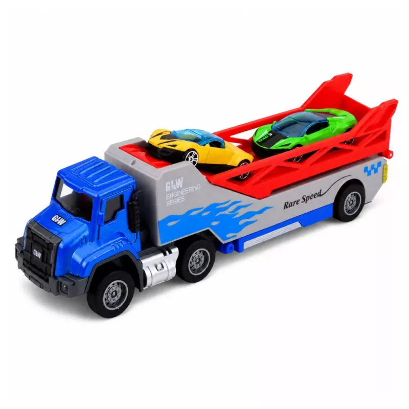 LEAN TOYS Truck with Ramp Transporter Launcher Car Springs Drive 1:55