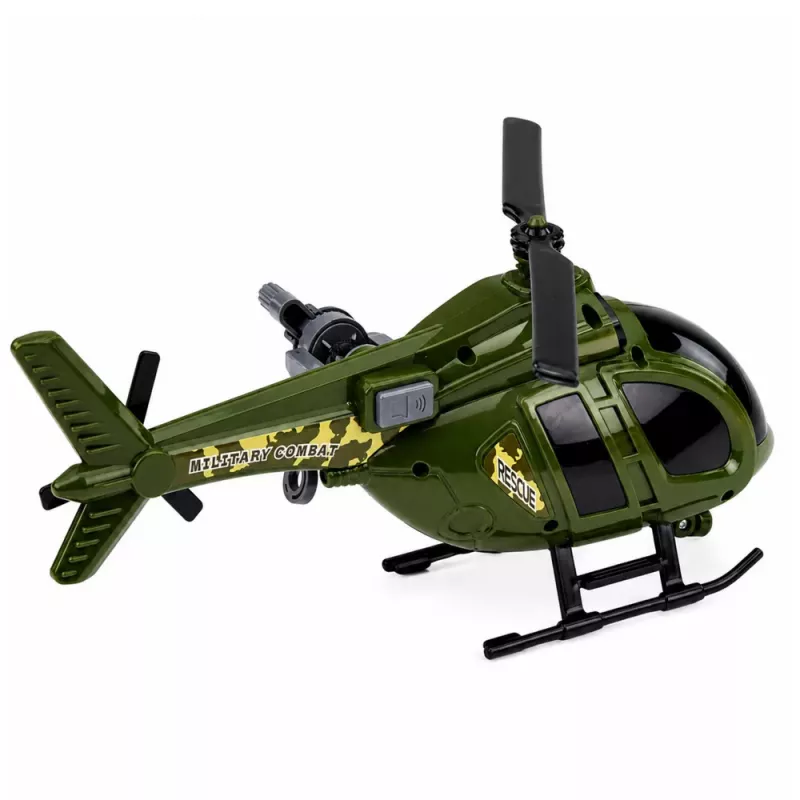 LEAN TOYS Military Helicopter with Hook Lights Sounds Green
