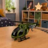LEAN TOYS Military Helicopter with Hook Lights Sounds Green
