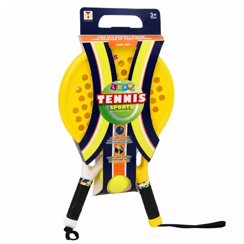 LEAN TOYS Sports Set for Playing Beach Tennis, Garden Tennis, Rackets, Foam Ball