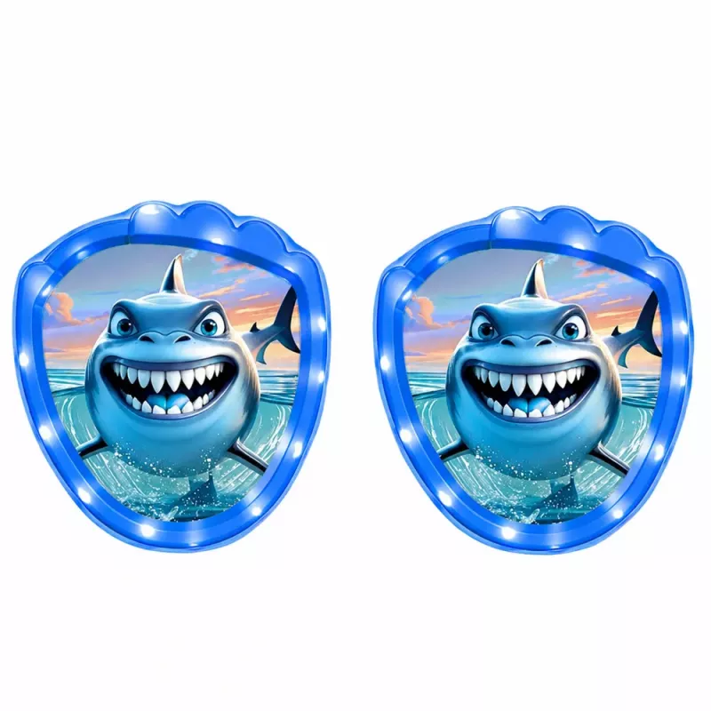 LEAN TOYS Arcade Game for Throwing, Catching, Paddle, Glowing Balls, LED Shark