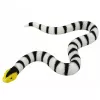 LEAN TOYS Rubber Snake Figurine Stretchable Realistic Black and White 33 cm