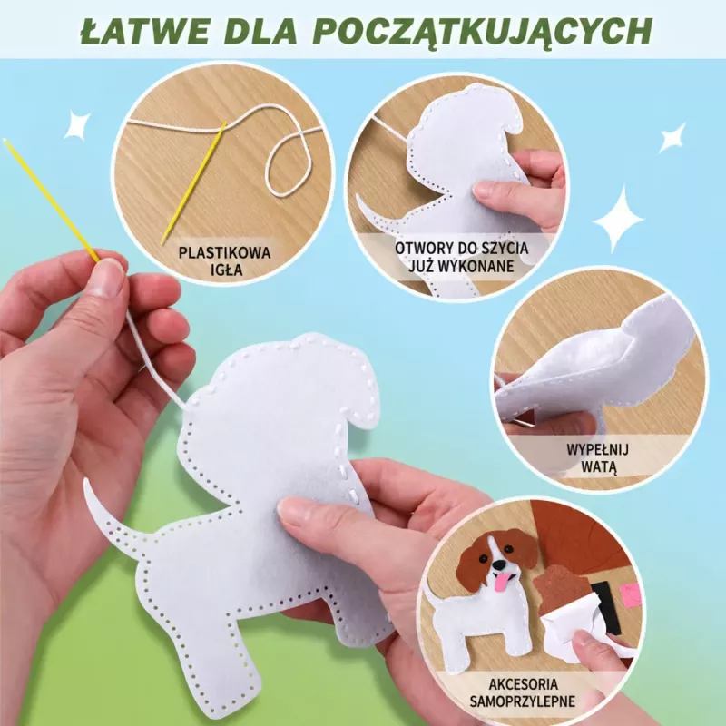 LEAN TOYS Creative Set of Felt Sewing Plush Toys Fairytale Land DIY 6 pcs.