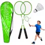 LEAN TOYS Badminton Set Rackets Shuttlecock Cover Green
