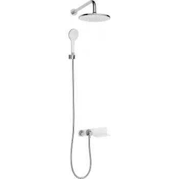 DEANTE Concealed Shower Set with Thermostatic Mixer, Matte Black, 250mm Overhead Shower