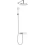 DEANTE Concealed Shower Set with Thermostatic Mixer, Matte Black, 250mm Overhead Shower