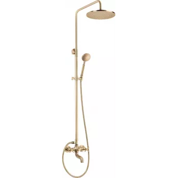 DEANTE Shower Head with Bathtub Faucet - Wall-Mounted Single-Lever Bath Mixer, Chrome, Ceramic Cartridge, Hand Shower