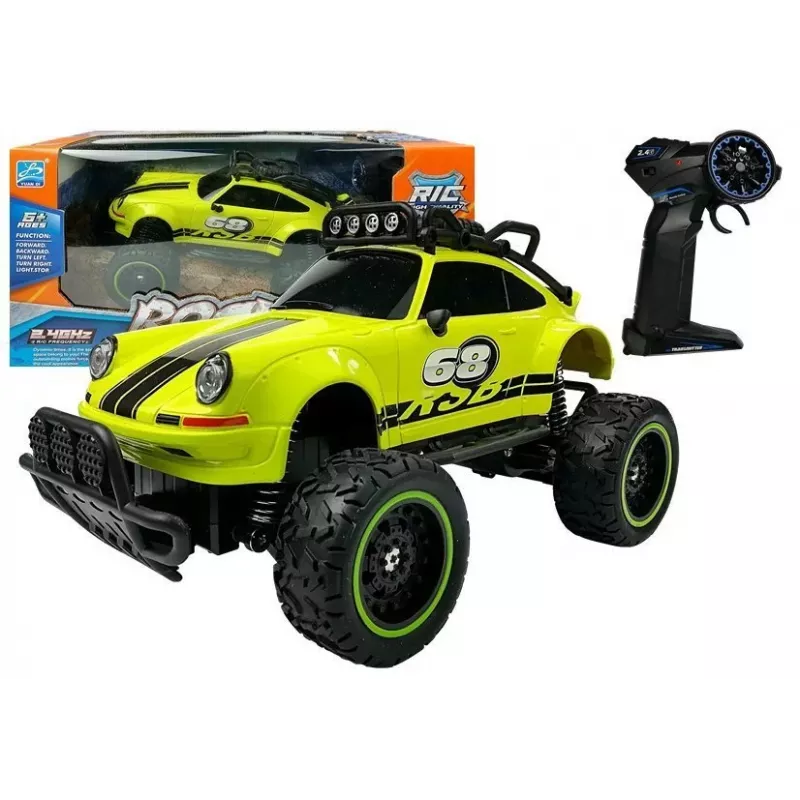 LEAN TOYS Remote Controlled Car Off-Road R/C Beetle Green 2.4G