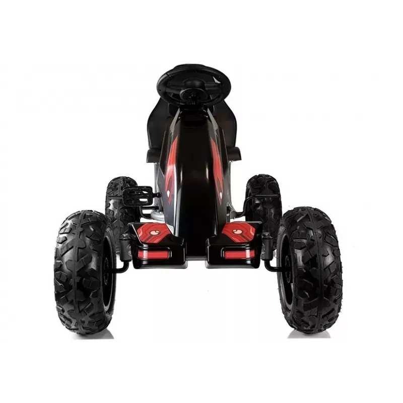 LEAN CARS Gokart B012 Inflatable Tires Black Pedal Go-Kart for Kids 3-8 Years