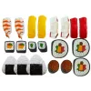 LEAN TOYS Children's Sushi Set with Cutlery - 27 Pieces Wooden Pretend Play Food