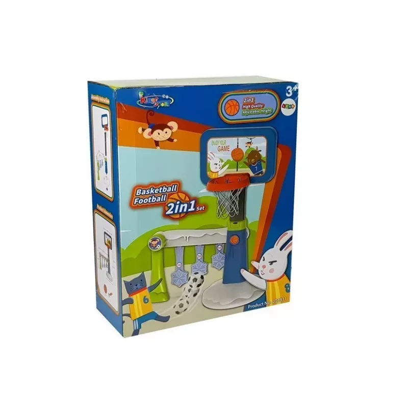 LEAN TOYS Children's Basketball Set Points Game - Electronic Scoreboard, Adjustable Height