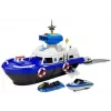 LEAN TOYS Police Transport Boat with Cars, Sounds and Lights