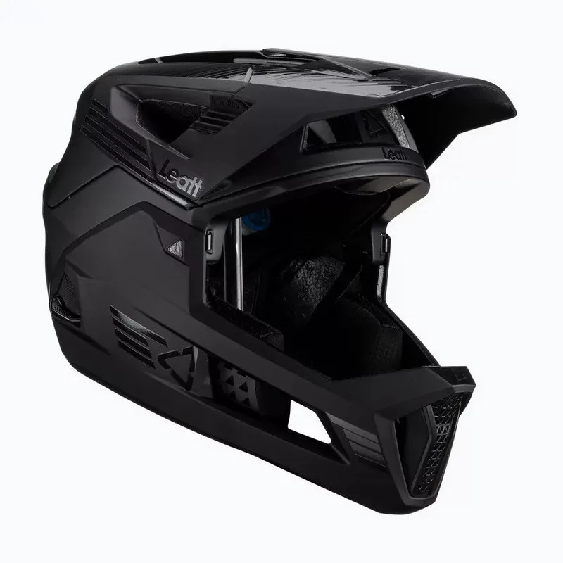LEATT MTB Enduro 4.0 V23 Bicycle Helmet with Removable Chin Bar, Size L, Black