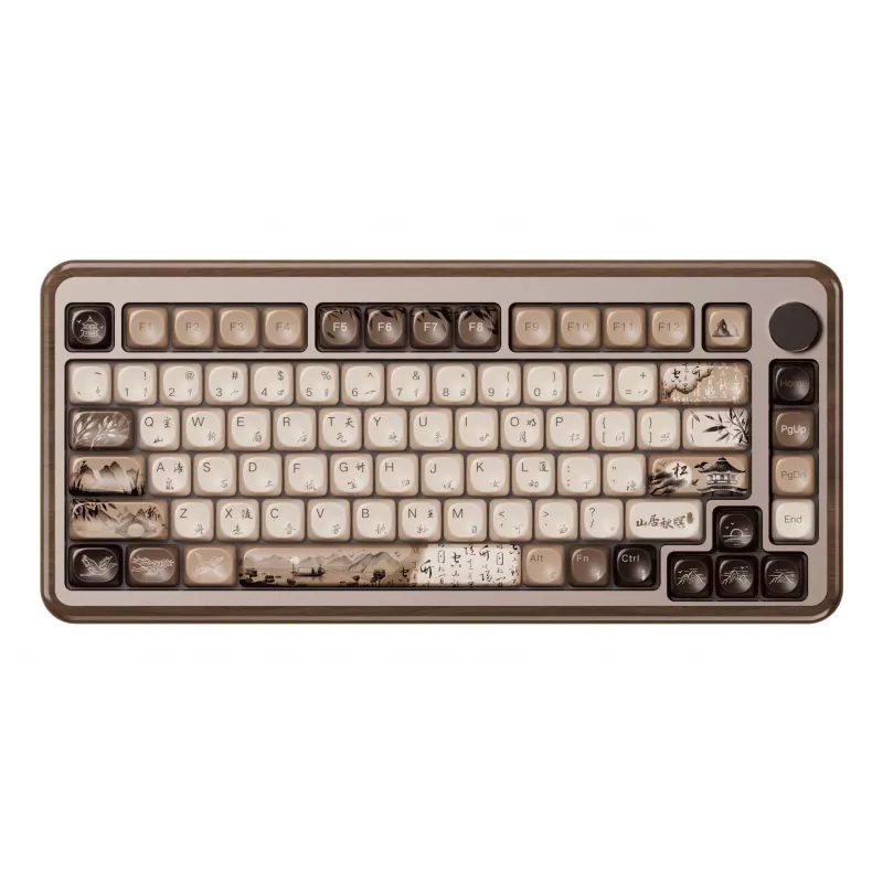 AKKO MU02 Mountain Seclusion 65% Mechanical Keyboard - Multi-Mode (Bluetooth/2.4GHz/Wired) with Akko CS Jelly White Switches, RGB, PBT ASA Keycaps, 68 Keys