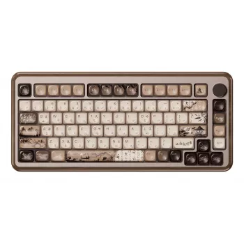 AKKO MU02 Mountain Seclusion 65% Mechanical Keyboard - Multi-Mode (Bluetooth/2.4GHz/Wired) with Akko CS Jelly White Switches, RGB, PBT ASA Keycaps, 68 Keys