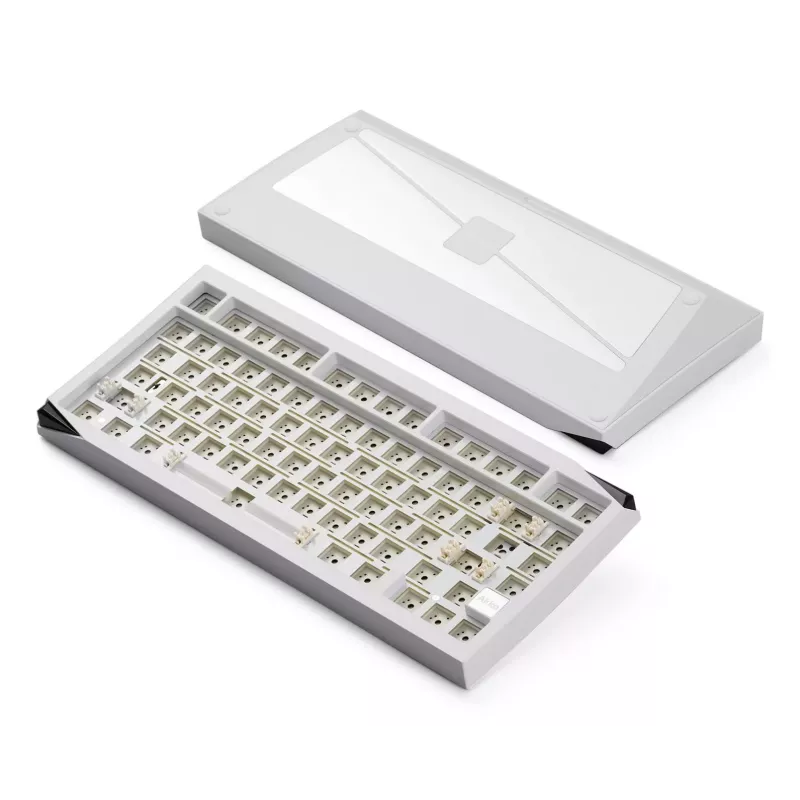 AKKO DIY Barebone Mechanical Keyboard Kit 75% 82-Key Triple Mode Hot-Swappable Gasket Mount White