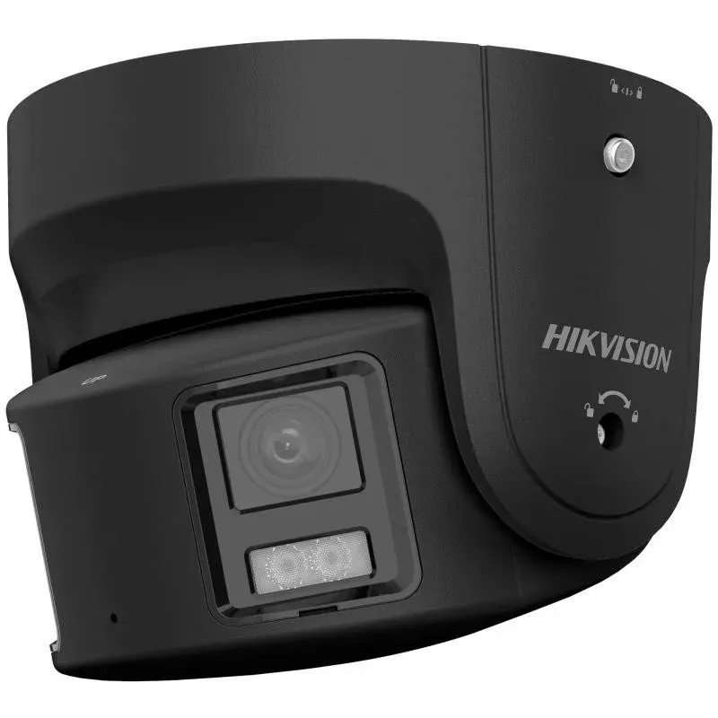 Hikvision DS-2CD2387G2P-LSU/SL(4mm)(C)/BLACK 8MP AcuSense Turret IP Camera with White Light, Strobe Light, Audible Warning, Built-in Mic/Speaker, PoE