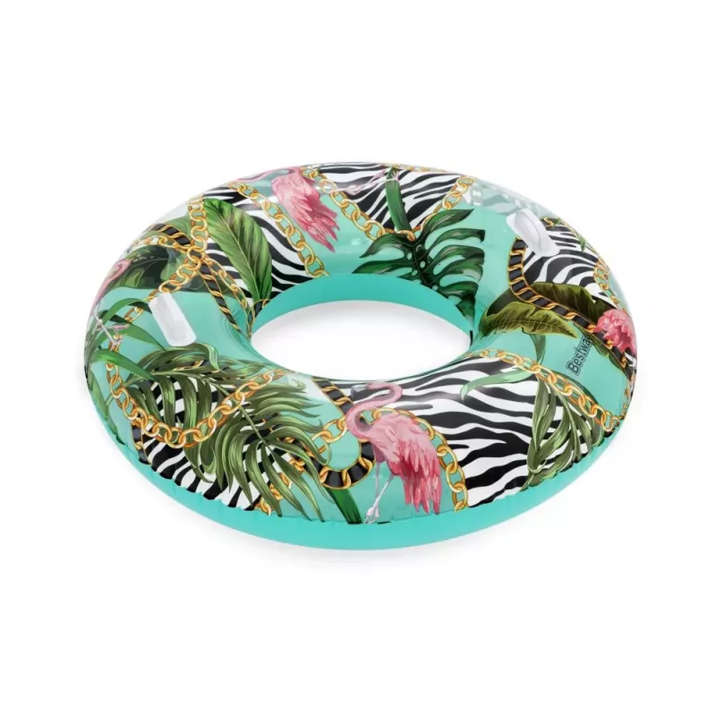 Bestway Swimming Ring 114 cm (45 inches) - Multicolour Transparent Graphic Print
