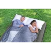 Bestway Pavillo Inflatable Airbed Queen 203x152x25 cm with Built-in Foot Pump, Flocked Top, Coil Beam Construction, Grey/Blue