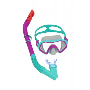 Bestway 25046 Junior Snorkeling Set Pink Mask, Fins, Snorkel for Children 3-6 Years
