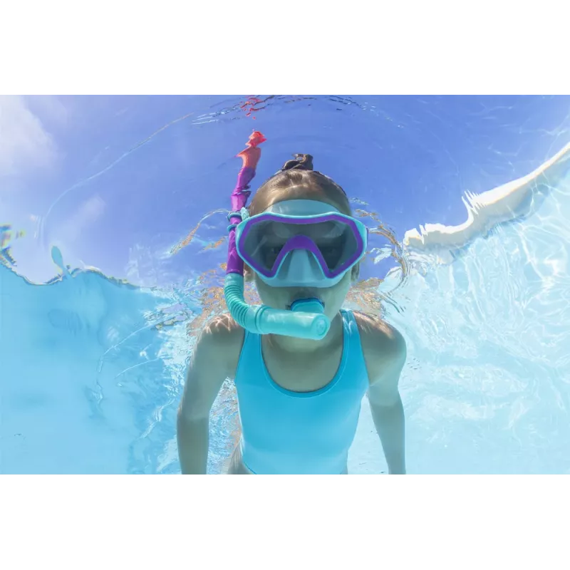 Bestway 25046 Junior Snorkeling Set Pink Mask, Fins, Snorkel for Children 3-6 Years