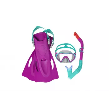 Bestway 25046 Junior Snorkeling Set Pink Mask, Fins, Snorkel for Children 3-6 Years
