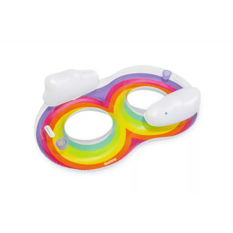 Double Inflatable Swimming Ring 186 x 116 cm Rainbow Bestway 43648