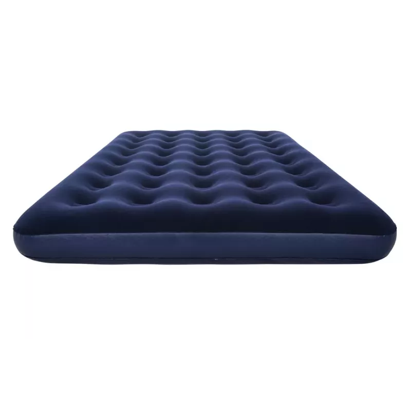Bestway Air Mattress 191 x 137 x 22 cm Double Flocked Top Coil Beam Blue/Grey 67002