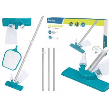 Bestway Flowclear Pool Cleaning Kit 58013 - Vacuum Head, Skimmer Net, Brush, Aluminum Pole