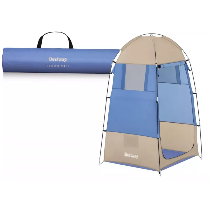 Bestway Beach Changing Room Tent 110 x 110 x 190 cm Blue and Grey