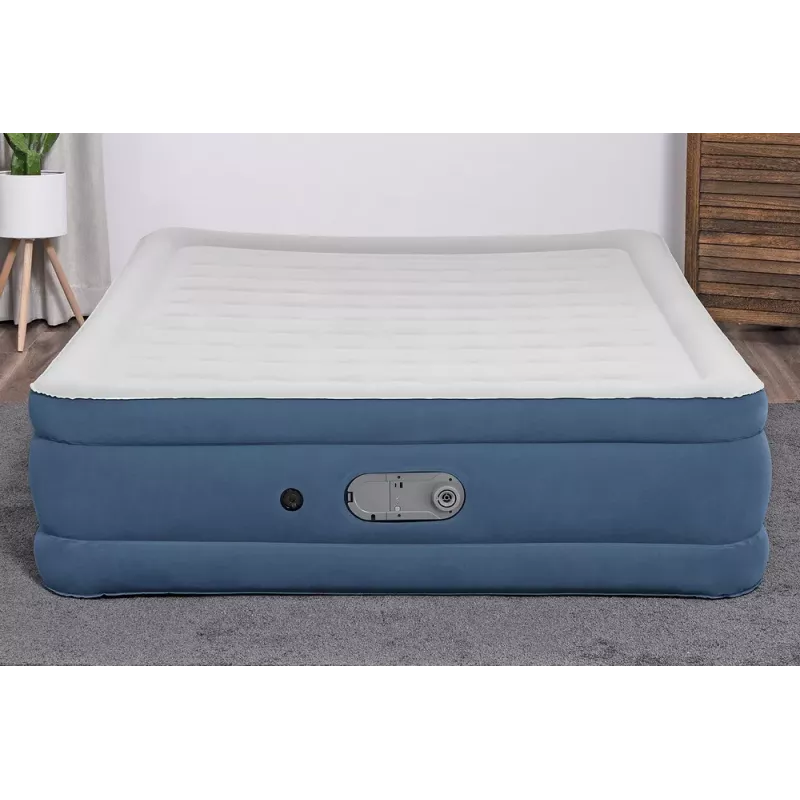Bestway 67624 Inflatable Mattress 203 x 152 x 46 cm Queen Size with Built-in AC Pump