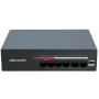 Hikvision DS-XS06-P(O-STD) 6-Port Unmanaged PoE+ Switch (4 PoE Ports, 2 Gigabit Uplink, 60W Budget, DIN Rail)