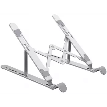 ORICO Aluminum Alloy Laptop Stand PFB-A2-SV-BP - Silver, Adjustable Height & Angle, Foldable, Ergonomic, Compatible with 11-17 inch Laptops