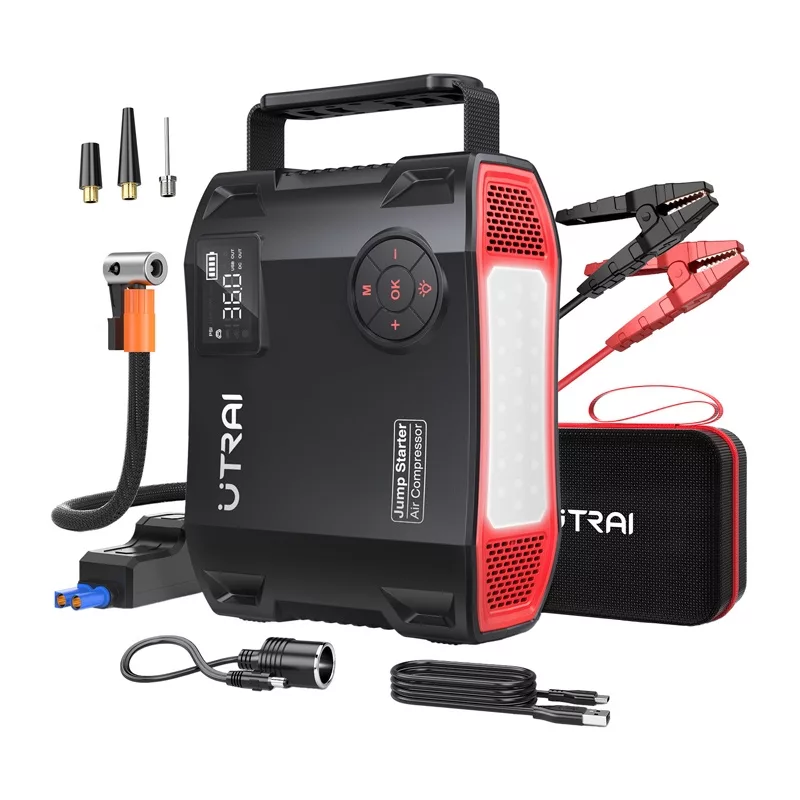 UTRAI JS5 Car Starter with Compressor 2000A Peak 16000mAh 150 PSI