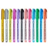 LEAN Set of Metallic Nylon Decorative Colored Markers 12 pcs.