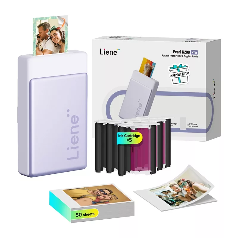 LIENE Pearl N200 Pro 2x3 Portable Photo Printer (Purple)