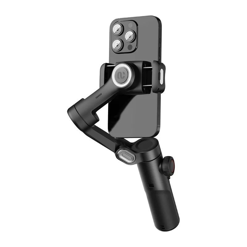 AOCHUAN XE Standard Gimbal (Black) - 3-Axis Smartphone Stabilizer with Bluetooth 5.0, 2600mAh Battery, Foldable Design