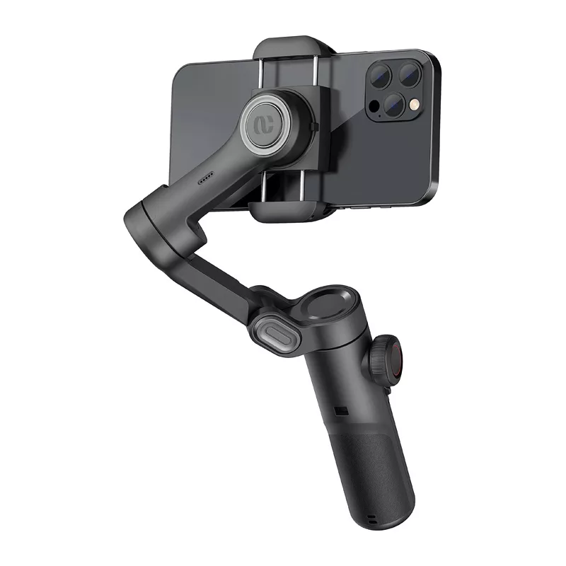 AOCHUAN XE Standard Gimbal (Black) - 3-Axis Smartphone Stabilizer with Bluetooth 5.0, 2600mAh Battery, Foldable Design